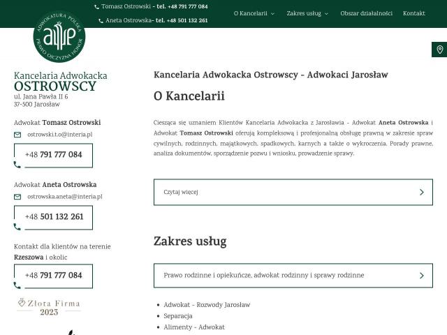 Zobacz KANCELARIA ADWOKACKA ADWOKAT ANETA OSTROWSKA
